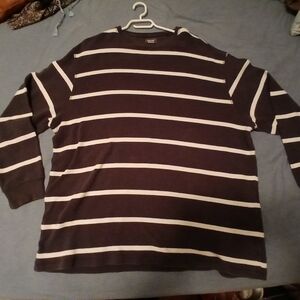 Denver Hayes Black and White Striped Long Sleeve Shirt